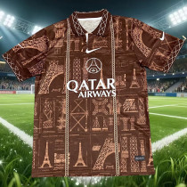 26-27 PSG Brown Special Edition Fans Training shirts (白广告)